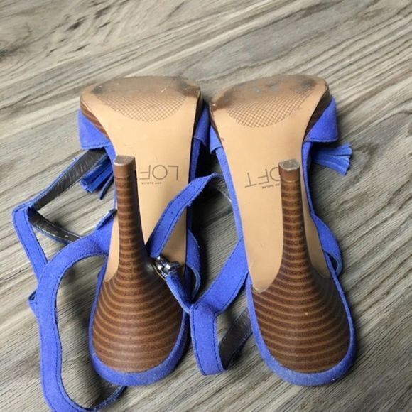 Loft Ann Taylor leather heeled sandals kitten heel - Picture 6 of 6